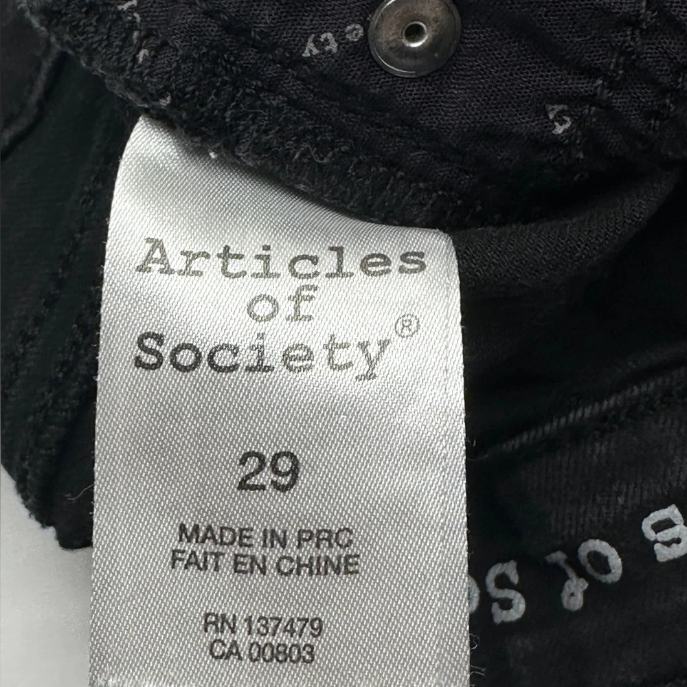 Articles of Society Women's‎ Size 29 Black Denim Distressed Skinny Jeans (D33)
